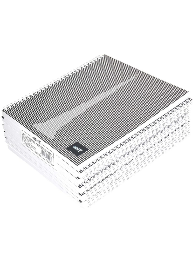 FIS LIGHT Pack of 10  Spiral Soft Cover Notebook, Single Line , 10X8 Inches (25.4 X 20.32 Cm) 100 Sheets -LINB1081706S - Image 1