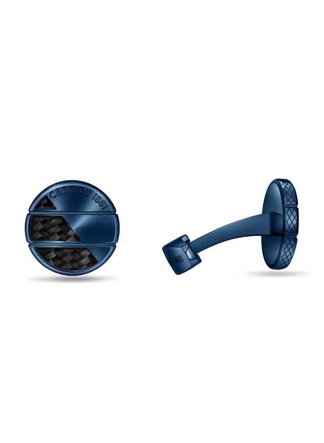شيروتي 1881 Halves.2 Blue and Black Refined and Stylish Cufflinks For Men