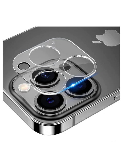واقي عدسة كاميرا متوافق مع آيفون 15 برو  وآيفون 15 برو ماكس ، غطاء حماية عالي الدقة من الزجاج الصلب خاتم للشاشة (شفاف)