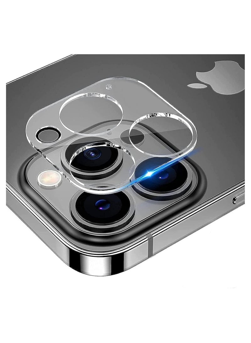 واقي عدسة كاميرا متوافق مع آيفون 15 برو  وآيفون 15 برو ماكس ، غطاء حماية عالي الدقة من الزجاج الصلب خاتم للشاشة (شفاف) - Image 1