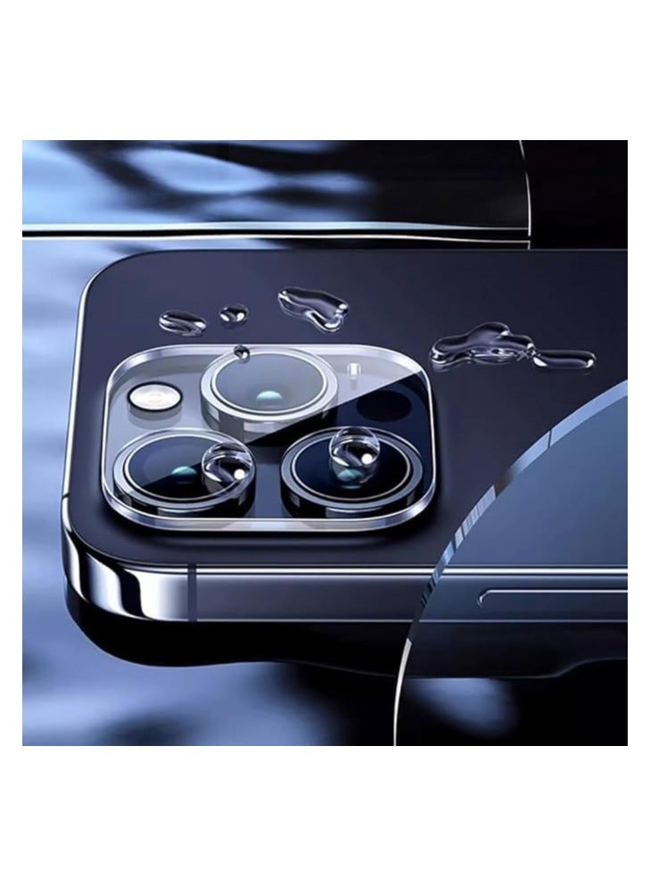 واقي عدسة كاميرا متوافق مع آيفون 15 برو  وآيفون 15 برو ماكس ، غطاء حماية عالي الدقة من الزجاج الصلب خاتم للشاشة (شفاف) - Image 4