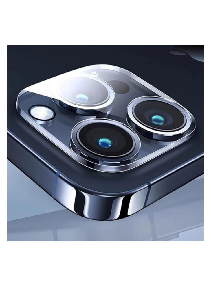واقي عدسة كاميرا متوافق مع آيفون 15 برو  وآيفون 15 برو ماكس ، غطاء حماية عالي الدقة من الزجاج الصلب خاتم للشاشة (شفاف) - Image 5