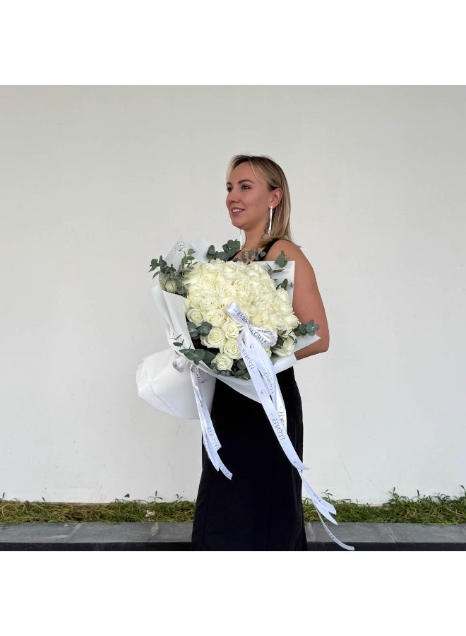 Generic 51 White Roses Fresh Flowers 