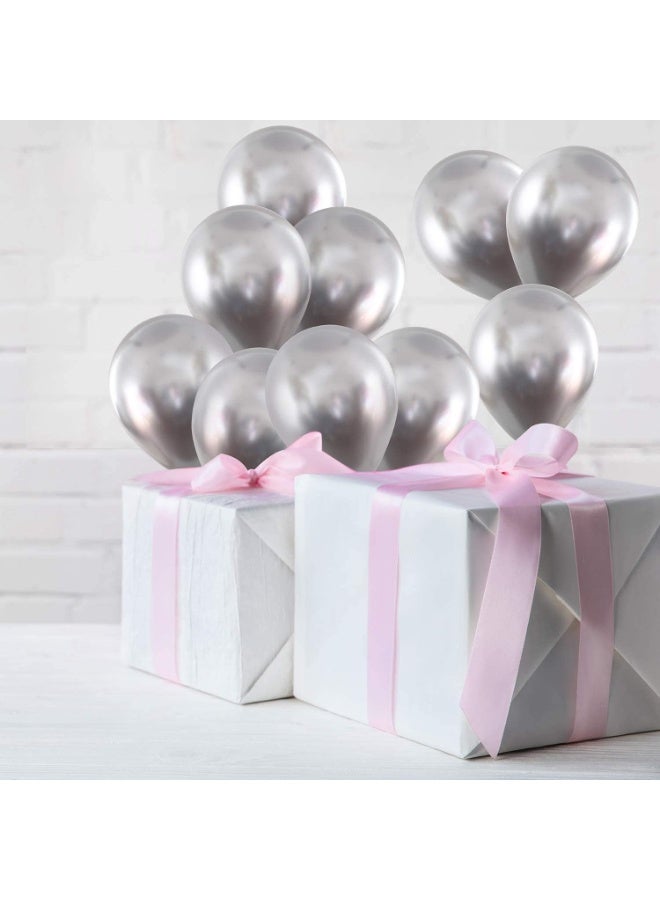 50 Pcs Silver Metallic Balloons - Silver Birthday, Baby Shower, Anniversary Balloons - Silver Balloon Decorations - Kids Party Balloons - Image 2