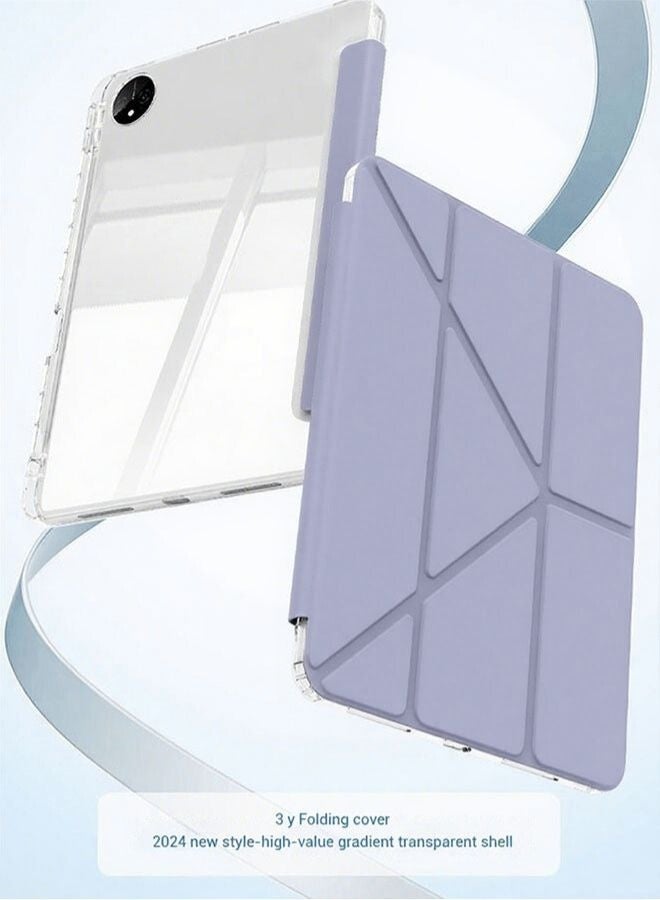 [clearance sales] Honor Pad X9 Case With Pen Slot, Honor Tablet 11.5-Inch Cover, Shockproof Y Folding Stand, Transparent Tpu Protective Case,  Flip Cover Stand Smart Wake-Up/ AED 23 Gift Set Anti-Glare Protective Film - Purple - Image 5