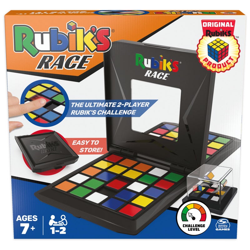 Rubik's Rubik’s Race, Classic Fast-Paced Strategy Sequence Brain Teaser Travel Board Game Two-Player Speed Solving Face-Off for Adults & Kids Ages 7 and up - Image 1
