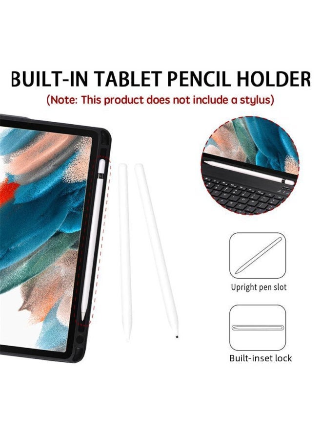 Generic X200 For A8 Samsung S6lite Tablet P610 Leather Case P615 Bluetooth Keyboard A7 Protective Case S7 Pen Slot S8-Color:Golden Skin Feeling + White Bluetooth Keyboard-Product Type:Samsung Tab A7 10.4 2020t500 T505 T507 Universal  - Image 2