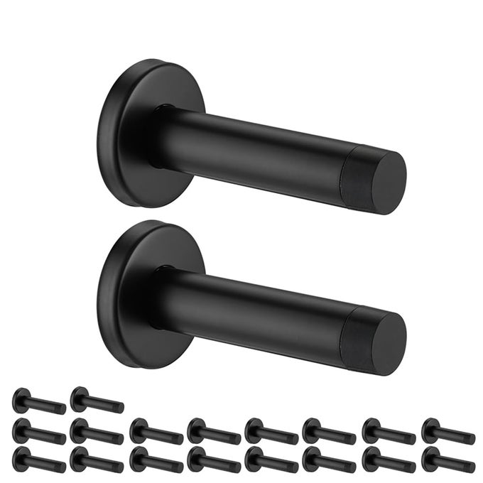 DOOR STOPPER BLACK 304 STAINLESS STEEL THICKEN 1MM SOUND DAMPENING DOOR STOP BUMPER WALL PROTETOR 20 PACK MATTE BLACK DSB5PBP20
