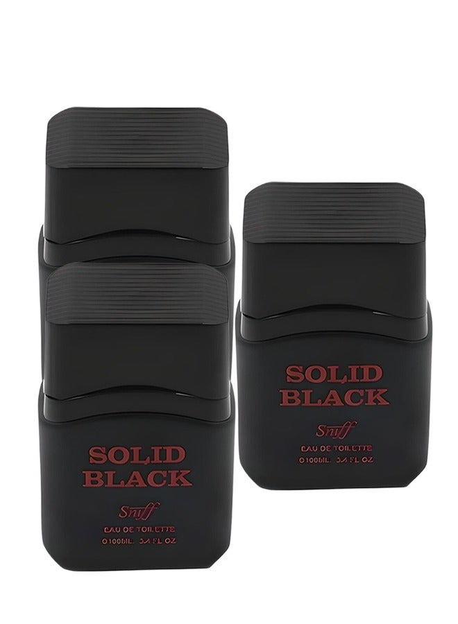 سنيف 3 قطع عطر سوليد بلاك للرجال 100 مل - Image 1