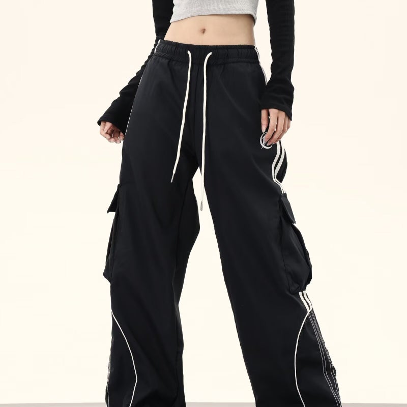 American Sports Hip-Hop Loose Straight Wide Leg Paratroopers Hip-Hop Multi-Pocket Overalls Trendy Casual for Boys and Girls - Image 2