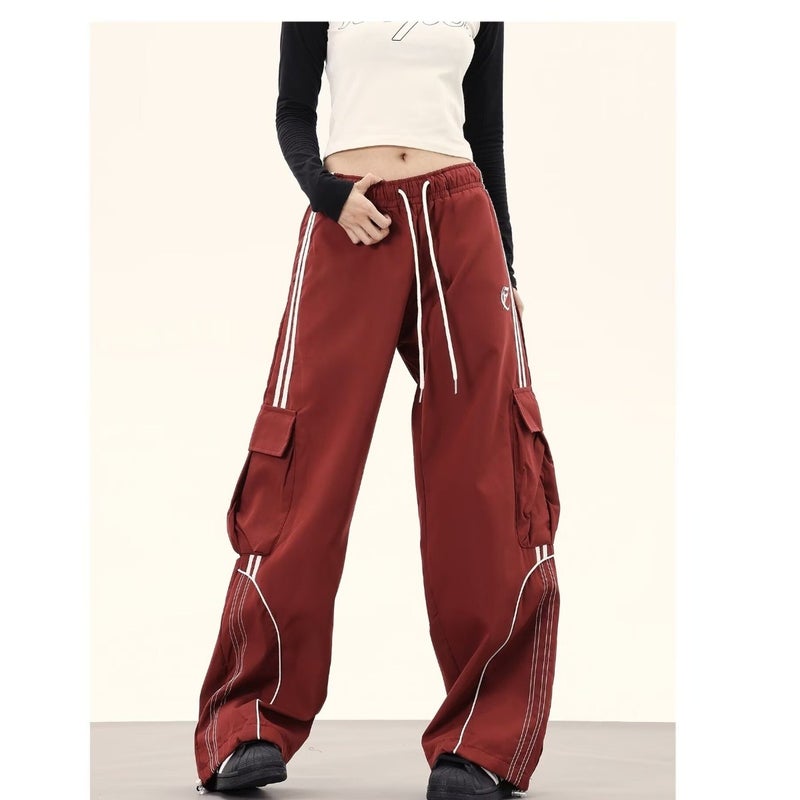 American Sports Hip-Hop Loose Straight Wide Leg Paratroopers Hip-Hop Multi-Pocket Overalls Trendy Casual for Boys and Girls - Image 1