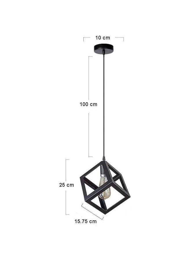 HOOKOR Pendant Light Black Ceiling Light Lamp Industrial Rustic Vintage Wrought Iron Geometric Modern Square Ceiling Hanging Lighting Fixture Kitchen Island Dining Room Living Room Hallway (Not Include Bul  - Image 3