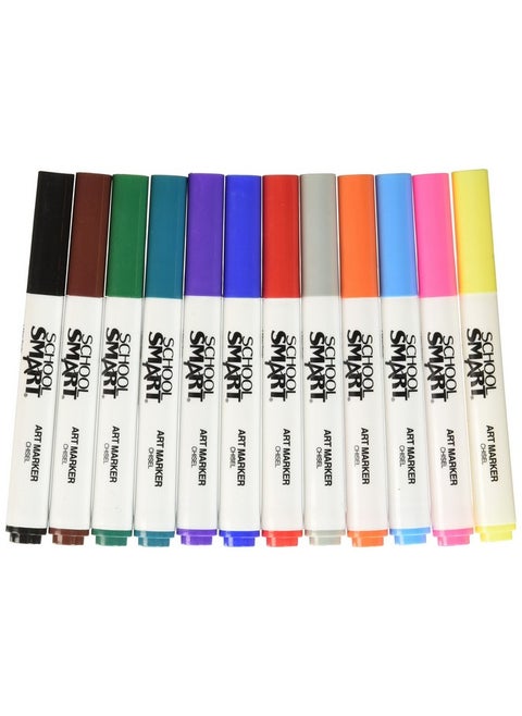 Chisel Tip Watercolor Markers Set Of 12 Assorted Colors