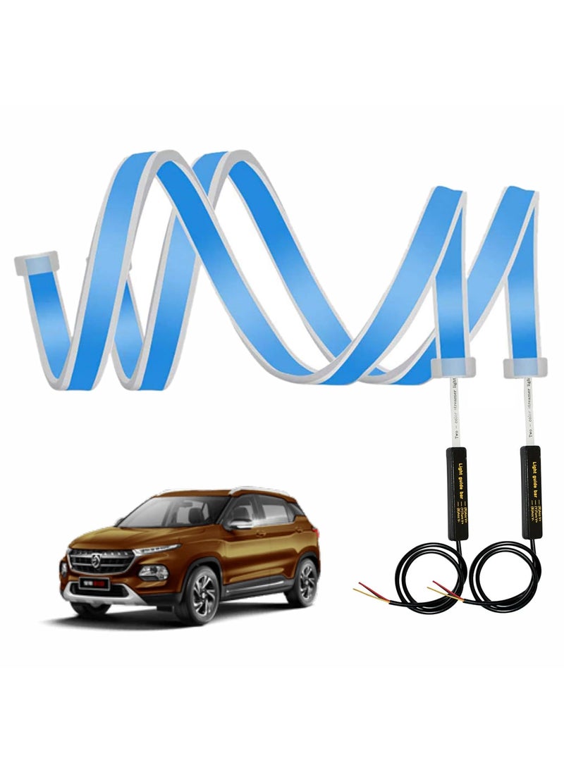 Asryd Asryd Flexible Led Light Strip Dual Color LED Headlight Strip Tube Light White Amber Daytime Running Light Waterproof 24 Inch 2PcsFor MG Baojun 510  - Image 1