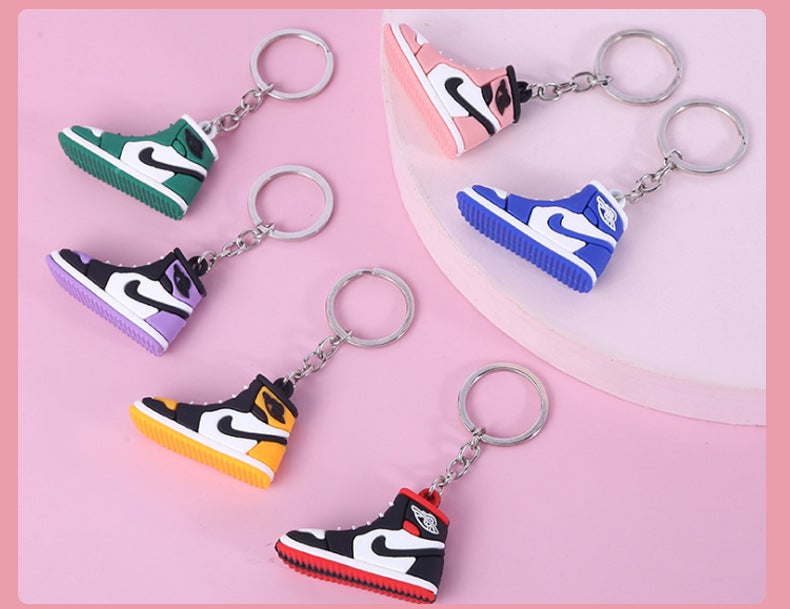 A J Sneaker Key Pendant Stereo Mini Sneaker Keychain Creative Car Accessories Soft Rubber Bag Hanging Chain - Image 5