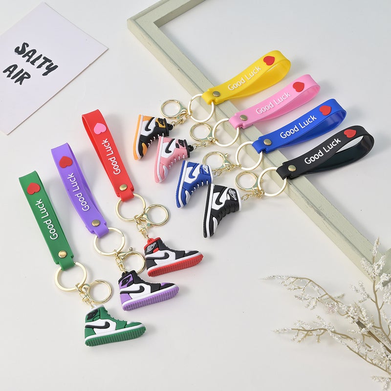 A J Sneaker Key Pendant Stereo Mini Sneaker Keychain Creative Car Accessories Soft Rubber Bag Hanging Chain - Image 4