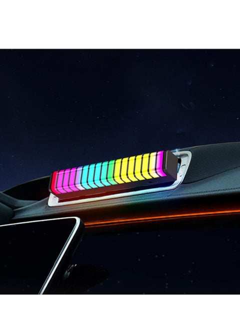 Interior Car Ambient Light, Mini Interior Car LED Light with ON/Off Button & Multicolors, Sound Active Function, TypeC-USB Cable, Vent Fixation with Clamp, RGB Ambient Lighting Kits, Car Accessories