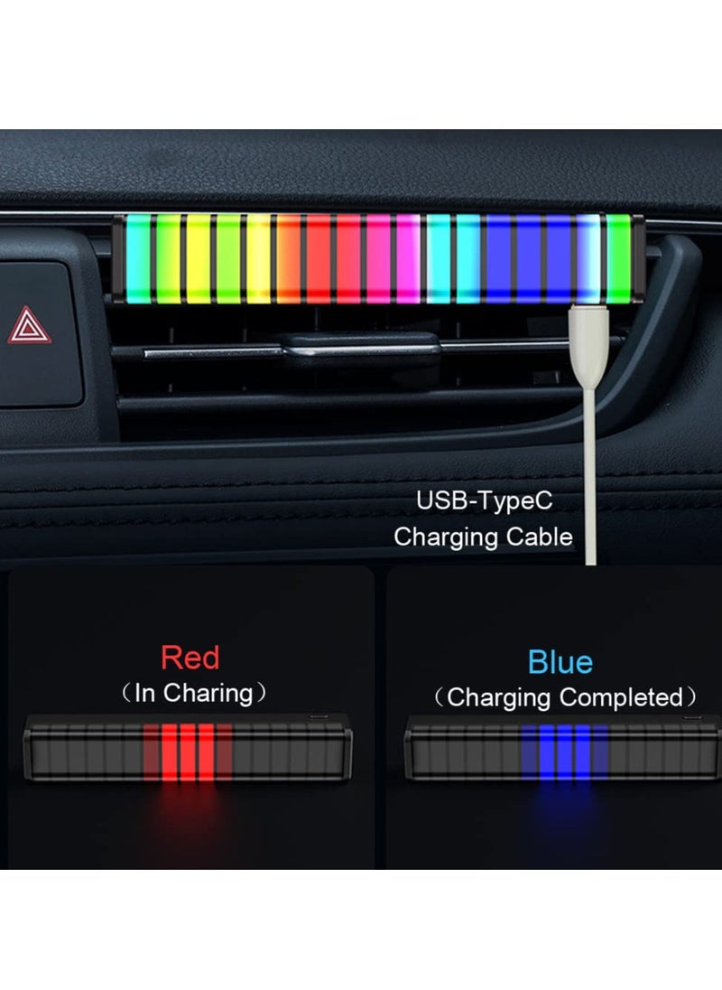SYOSI - Interior Car Ambient Light, Mini Interior Car LED Light with ON/Off Button & Multicolors, Sound Active Function, TypeC-USB Cable, Vent Fixation with Clamp, RGB Ambient Lighting Kits, Car Accessories - Image 1