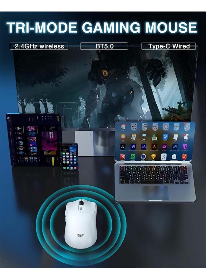 أولا ماوس ألعاب لاسلكي AULA SC580، ماوس ألعاب ثلاثي الوضع 2.4 جيجاهرتز/BT5.0/USB-C، ماوس لاسلكي قابل لإعادة الشحن بدقة 12000 نقطة في البوصة مع 6 أزرار قابلة للبرمجة، ماوس كمبيوتر مريح لأجهزة الكمبيوتر المحمولة/الكمبيوتر الشخصي/ماك/الكمبيوتر اللوحي - Image 3