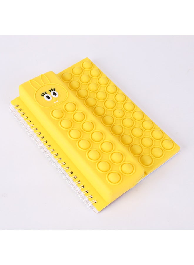 Multifunctional Pencil Case Notebook Stationery Case Suit Silicone Bubble Decompression A5 Loose-leaf Pencil Case Suit-Color:A5 Small Yellow Man (yellow)  - Image 1