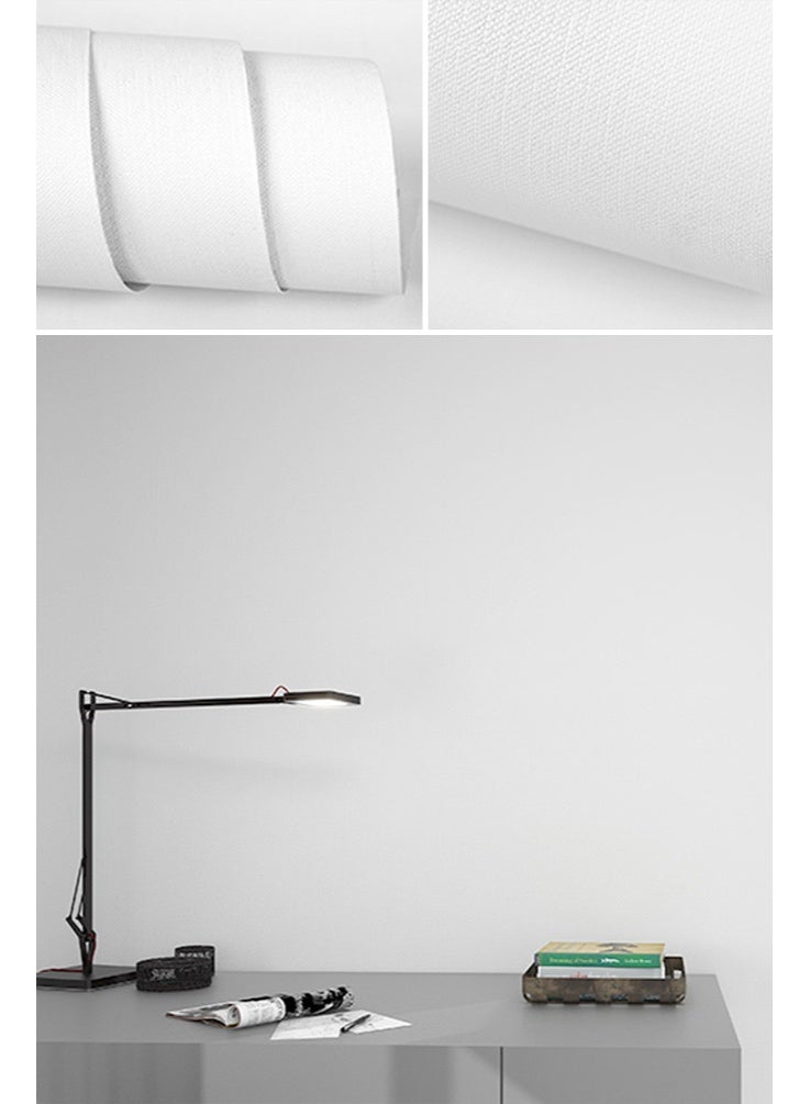 نوايوو ورق جدران قابل للتقشير واللصق، أبيض، 60 سم × 10 م، ورق جدران لاصق مقاوم للماء، ورق جدران ذاتي اللصق، لفافة فينيل لتزيين الجدران والمطبخ وغرفة النوم - Image 1