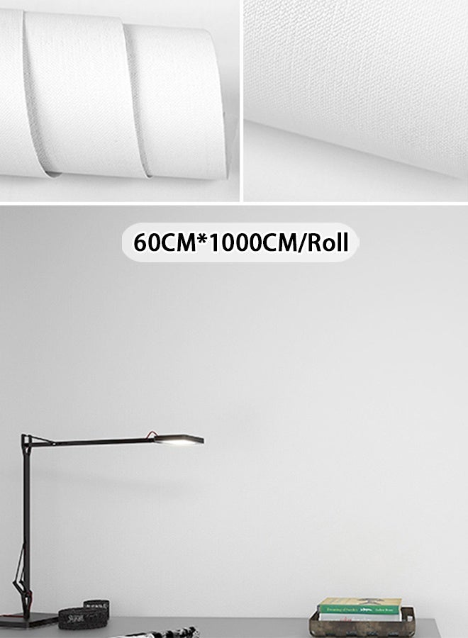 NOAEOU Self-Adhesive Peel and Stick Wallpaper 60cm×10m Waterproof Decorative Contact Paper Roll for Wall Kitchen Bedroom (White) - Image 1