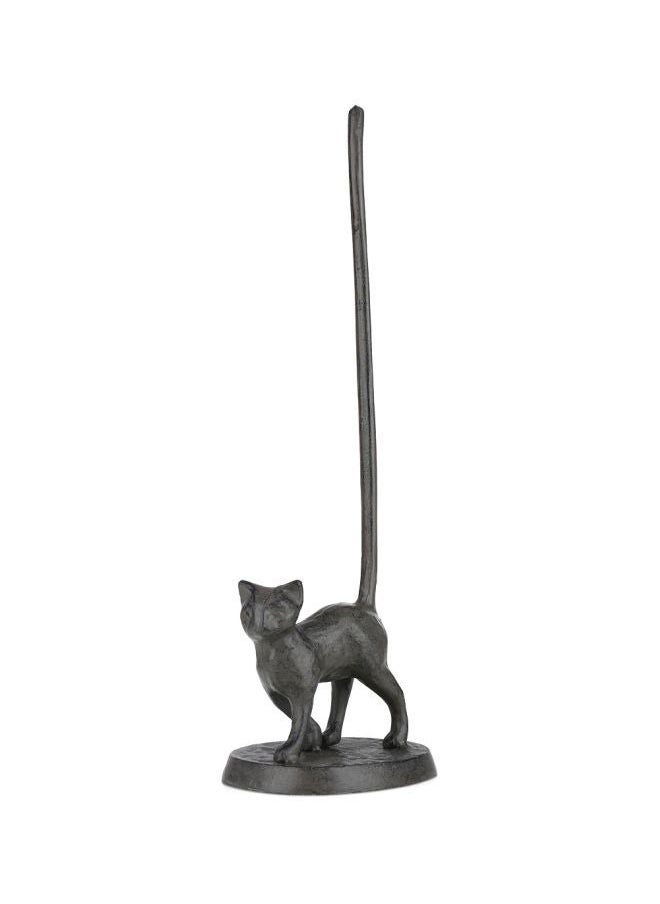 NIBEMINENT Iron Cat Shaped Toilet Paper Holder Grey 36x11x13centimeter  - Image 1