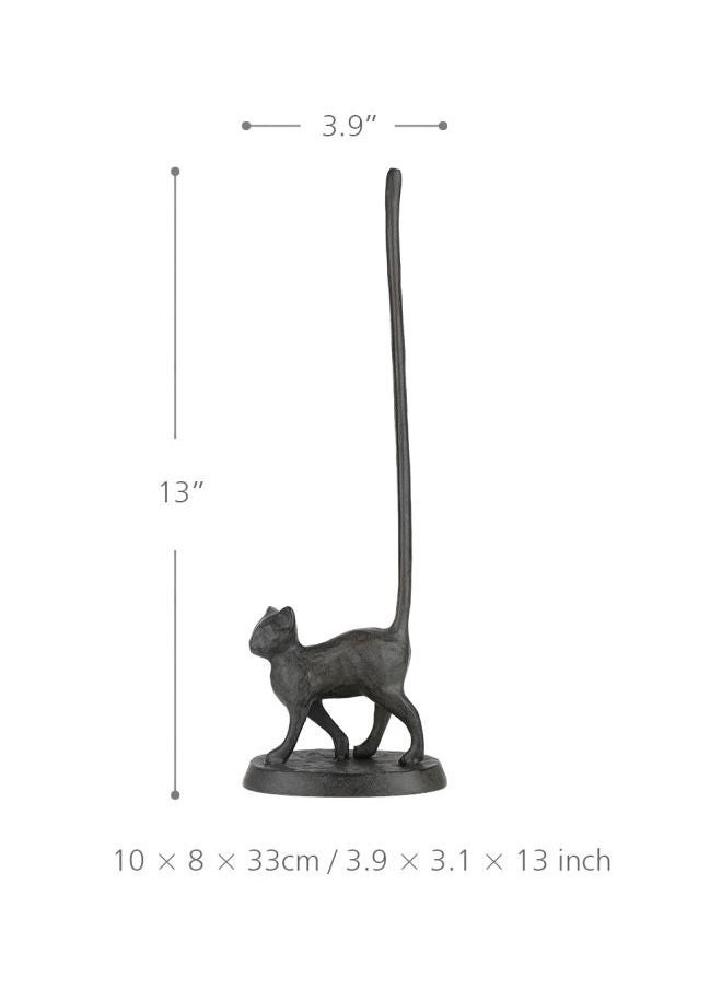 NIBEMINENT Iron Cat Shaped Toilet Paper Holder Grey 36x11x13centimeter  - Image 2