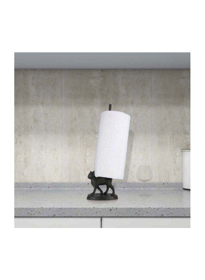 NIBEMINENT Iron Cat Shaped Toilet Paper Holder Grey 36x11x13centimeter  - Image 3