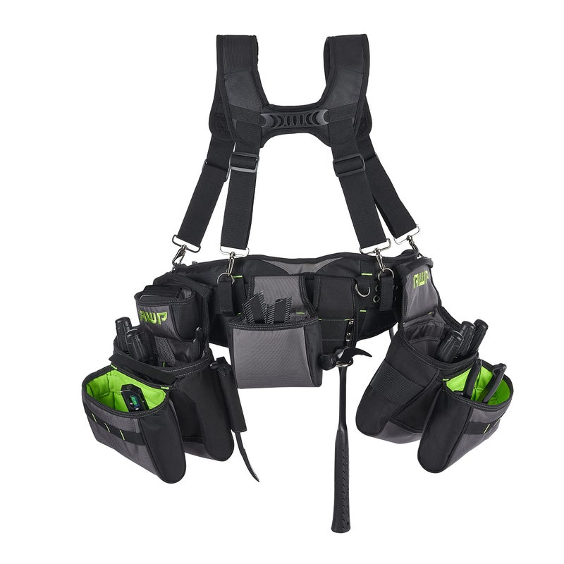 AWP TrapJaw Pro Framing Tool Rig, Heavy-Duty Work Belt Organizer with Pockets, Spring-Loaded Tech, Fits Waists up to 50 Inches, Carpenter and Electrician Tool Belt, 1L-60-2 - Image 1