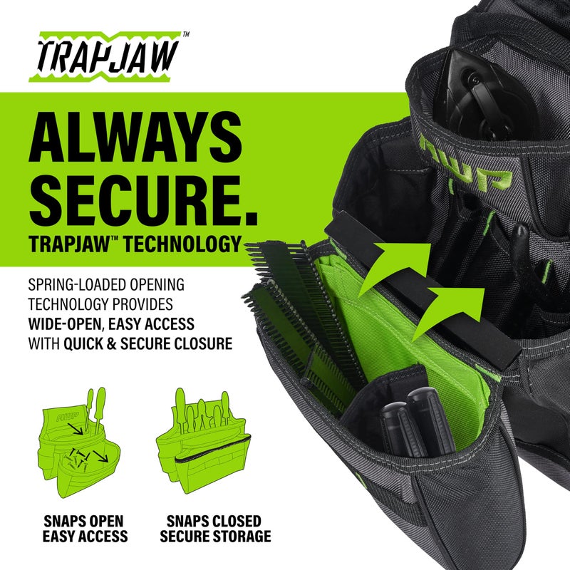 AWP TrapJaw Pro Framing Tool Rig, Heavy-Duty Work Belt Organizer with Pockets, Spring-Loaded Tech, Fits Waists up to 50 Inches, Carpenter and Electrician Tool Belt, 1L-60-2 - Image 2