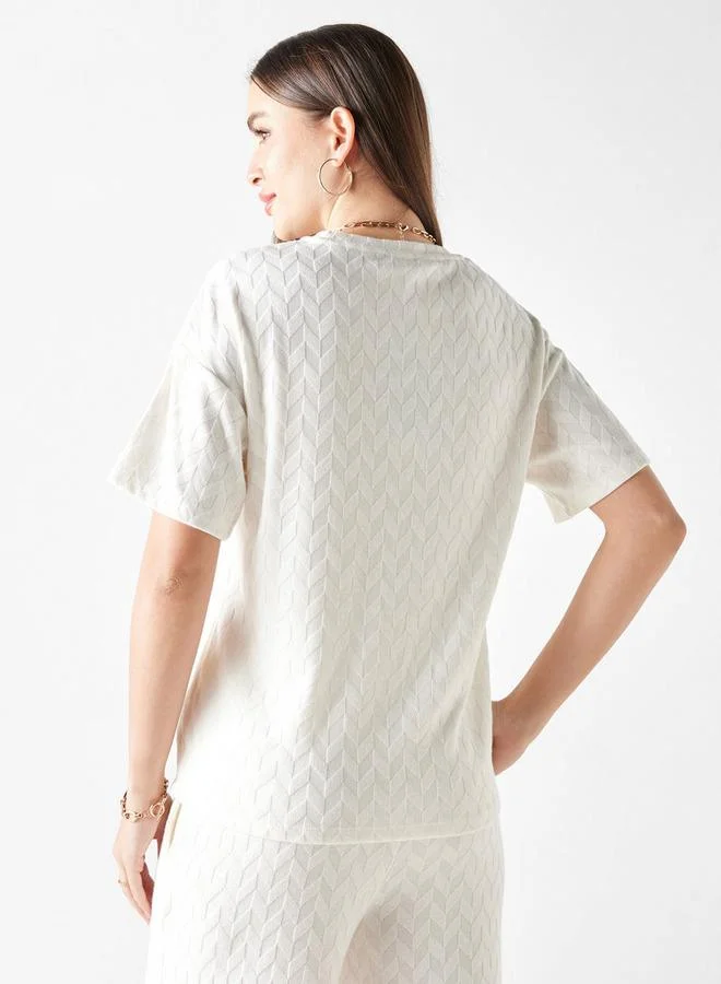 2Xtremz 2Xtremz Textured T-shirt with Crew Neck and Short Sleeves