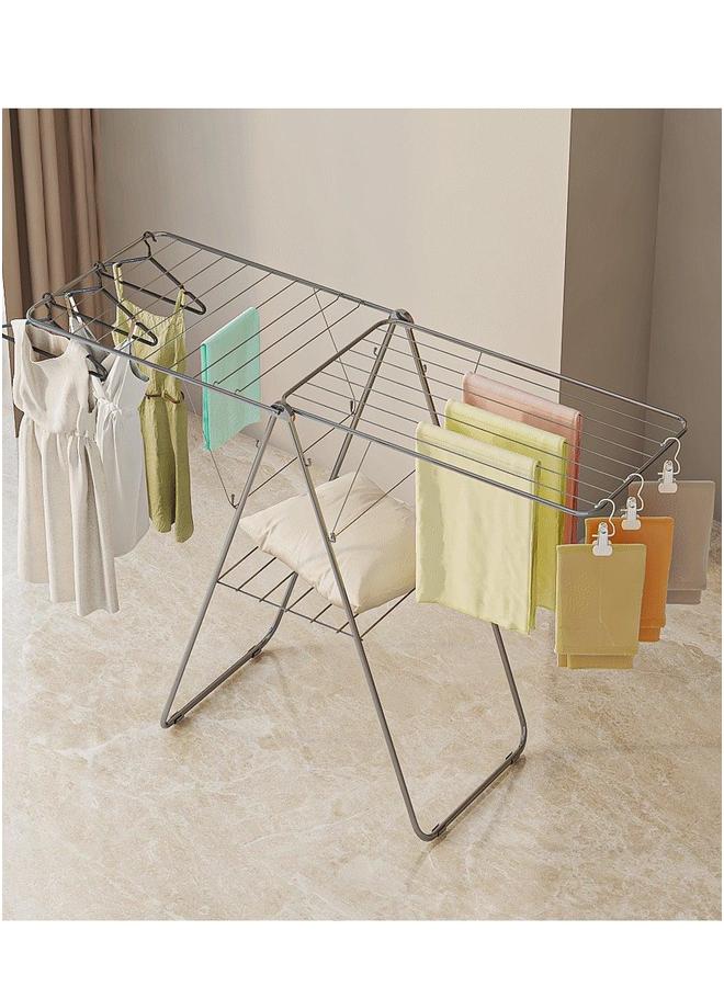 HOMESTAR Cloth Drying Foldable Stand, Sturdy Clothes Dryer, Weather Resistor, Heavy Duty Clothing Racks Steel,Steel Laundry Rack Silver  - Image 5