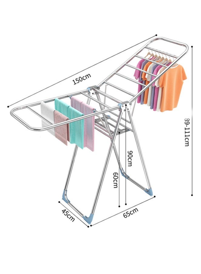 HOMESTAR Cloth Drying Foldable Stand, Sturdy Clothes Dryer, Weather Resistor, Heavy Duty Clothing Racks Steel,Steel Laundry Rack Silver  - Image 4