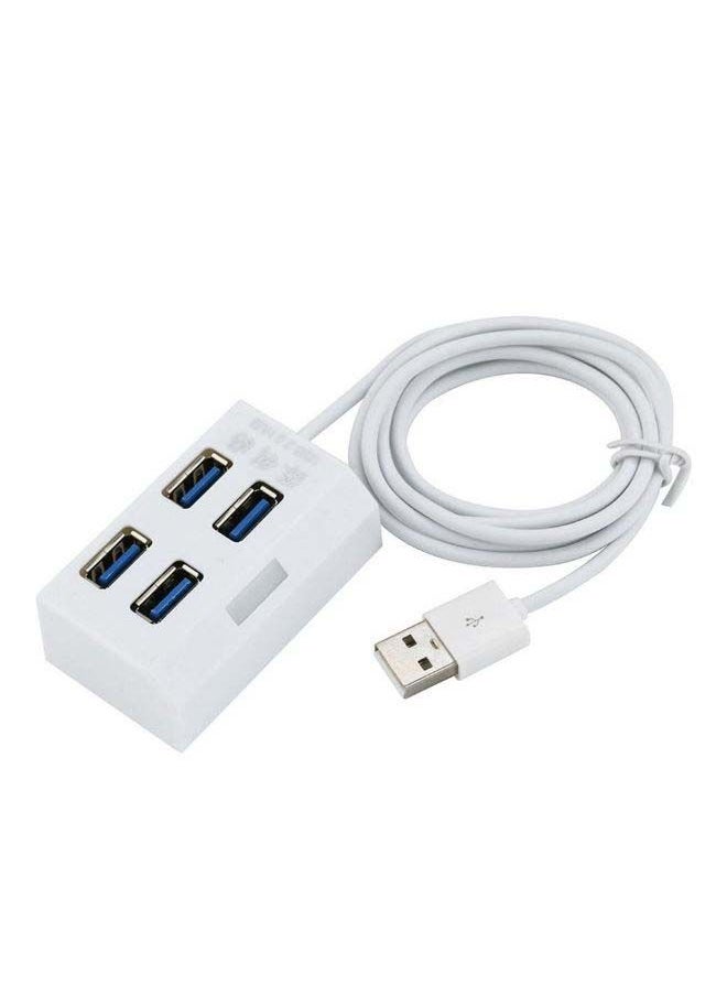 نيبمينينت - موزع ذو 4 منافذ USB 3.0 عالي السرعة بتصميم شبه منحرف مع محول طاقة أسود - Image 1