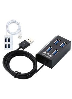 نيبمينينت موزع ذو 4 منافذ USB 3.0 عالي السرعة بتصميم شبه منحرف مع محول طاقة أسود  - Image 1
