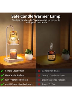 ARNOTEC Vintage Candle Warmer Lamp - Equipped with 2 Bulbs, Controller, Dimmable,Suitable for Warming Jar Candles and Wax Melts  - Image 5