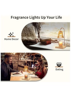 ARNOTEC Vintage Candle Warmer Lamp - Equipped with 2 Bulbs, Controller, Dimmable,Suitable for Warming Jar Candles and Wax Melts  - Image 3