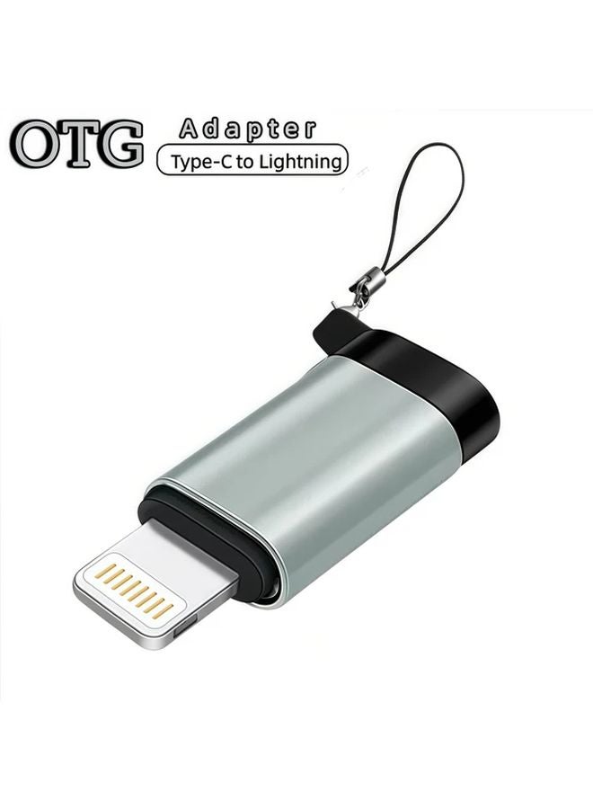 USB C To Lightning Adapter With Lanyard Charging And Data Transmission For iPhone 15 16 Series - Image 1