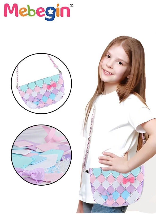 MEBEGIN 84PCS DIY Handmade Shoulder Bag with Bow-knot and Rich Accessaries, Fashionable Unique Messenger Bag, DIY Arts and Crafts Set, Unique Gift for Girls Aged 3+  - Image 2