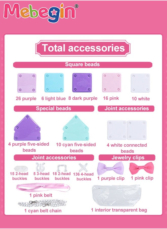 MEBEGIN 84PCS DIY Handmade Shoulder Bag with Bow-knot and Rich Accessaries, Fashionable Unique Messenger Bag, DIY Arts and Crafts Set, Unique Gift for Girls Aged 3+  - Image 3