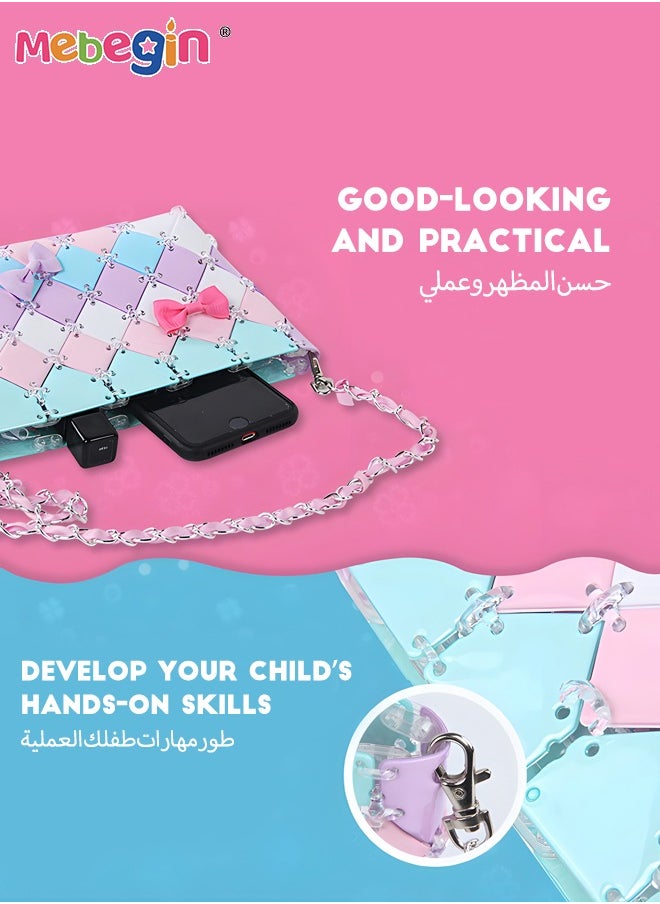 MEBEGIN 84PCS DIY Handmade Shoulder Bag with Bow-knot and Rich Accessaries, Fashionable Unique Messenger Bag, DIY Arts and Crafts Set, Unique Gift for Girls Aged 3+  - Image 4
