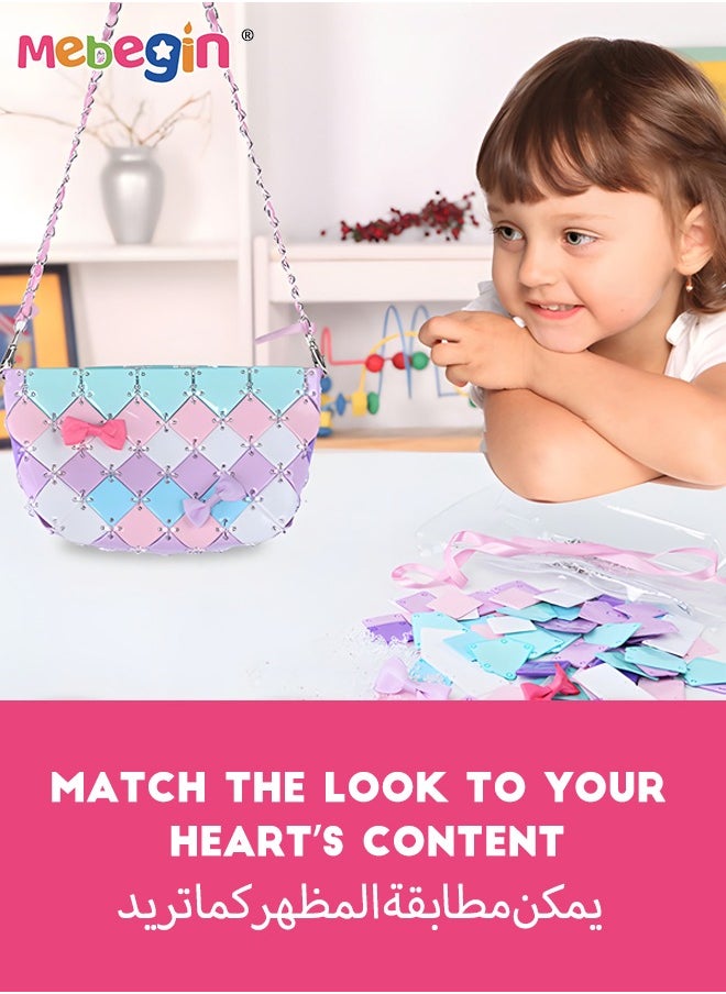 MEBEGIN 84PCS DIY Handmade Shoulder Bag with Bow-knot and Rich Accessaries, Fashionable Unique Messenger Bag, DIY Arts and Crafts Set, Unique Gift for Girls Aged 3+  - Image 5