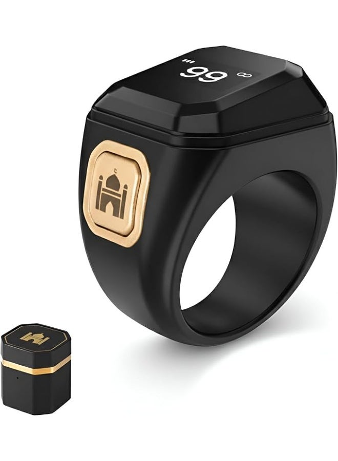 Smart Tasbih Ring with Digital Display Electronic Prayer Counter Prayer Time Reminder Type C Charging Case 18mm 20mm 22mm - Image 1
