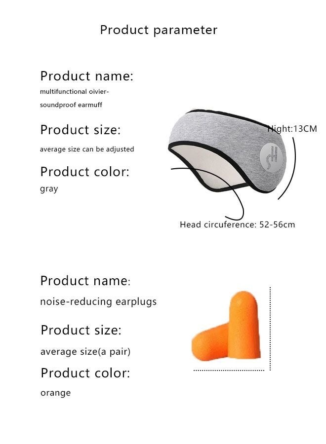 Soft and Breathable Ear Defenders, Ear Protection Noise Cancelling Headphones, Noise Cancelling Headphones for Sleeping Studying pure cotton Soundproof Earmuffs  (Grey） - Image 5