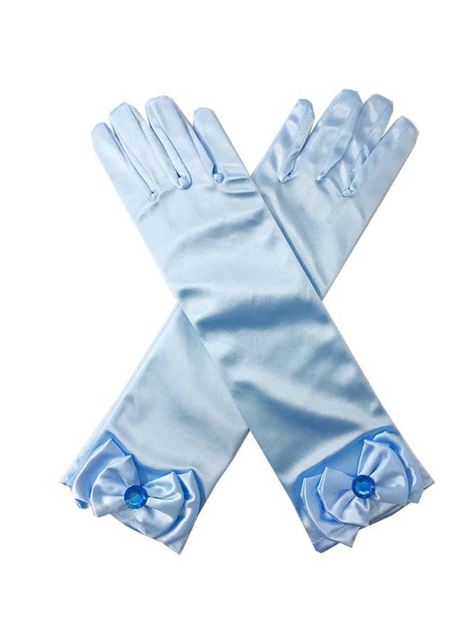 Yosbabe Girls Costume Accessories Princess Cinderella Dress up Accessories for Girls Cinderella Headband Crown Choker Gloves Ring Earrings Halloween Christmas Party Favors for Kids (Blue) - Image 5