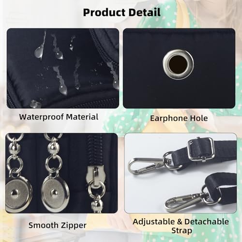 JANKS Small Crossbody Bags for Women Mini Cell Phone Purses with Crossbody Strap Phone Wallet Shoulder Bag Nylon Arm Bag for Women - Image 5