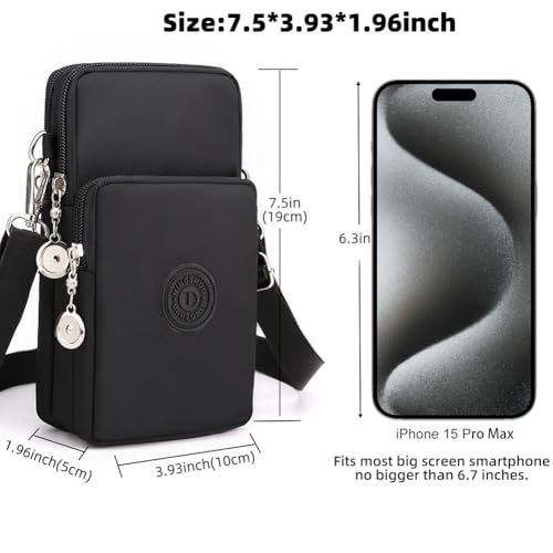 JANKS Small Crossbody Bags for Women Mini Cell Phone Purses with Crossbody Strap Phone Wallet Shoulder Bag Nylon Arm Bag for Women - Image 3