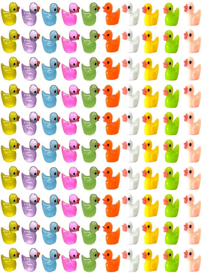 Cidinge 100pcs Mini Luminous Ducks & Resin Ducks for Micro Garden & Dollhouse Decor - Image 1