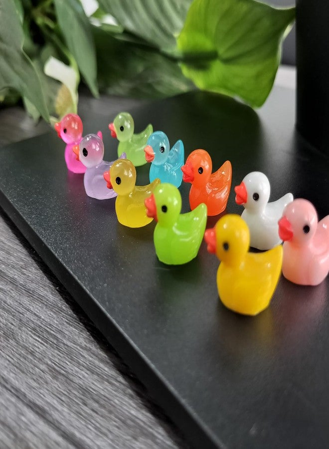 Cidinge 100pcs Mini Luminous Ducks & Resin Ducks for Micro Garden & Dollhouse Decor - Image 5